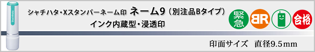 シャチハタ・Xスタンパー・ネーム9 別注品Bタイプ